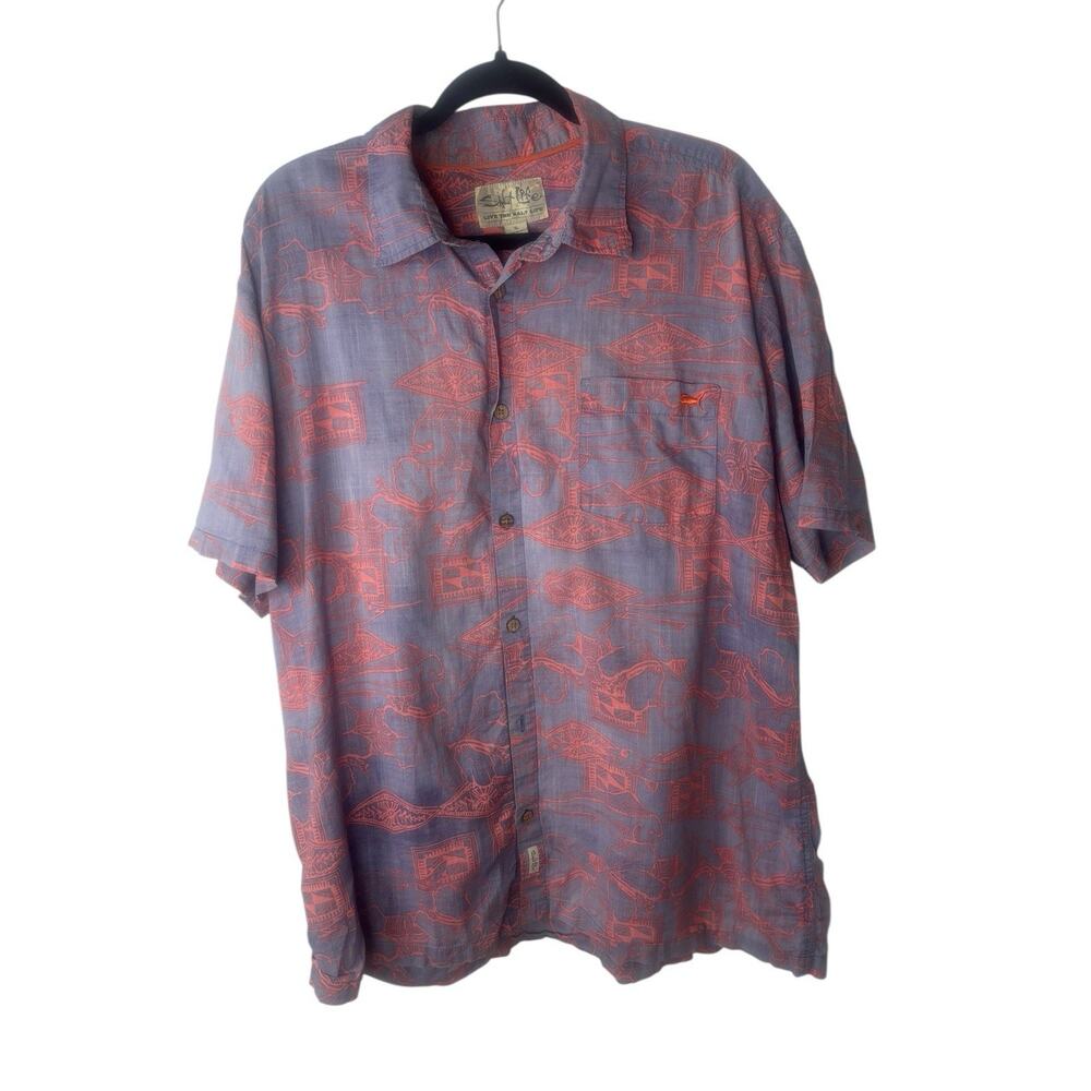Salt Life Cotton Hawaii Print Shirt Collared XL Lightweight Vacation Breathable